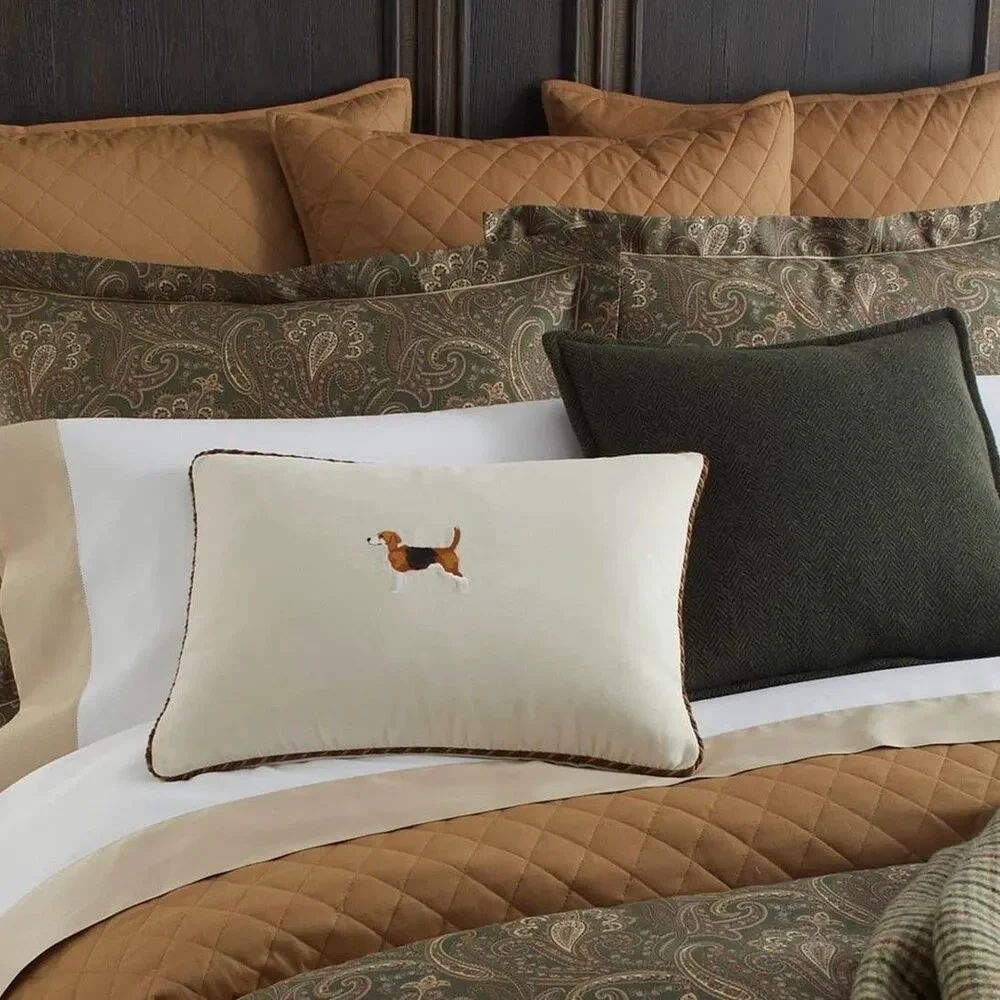 NWT Ralph Lauren Cromwell Modern Equestrian European Sham Camel Quilted 26x26